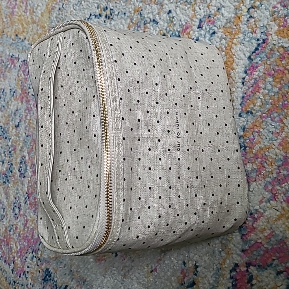 Kate Spade New York Lunch Tote Deco Dots "Out To Lunch" Canvas